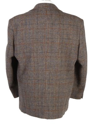 Vintage Harris Tweed Walbusch Classic Windowpane Blazer Jacket Chest 47" Brown HT2801-130948