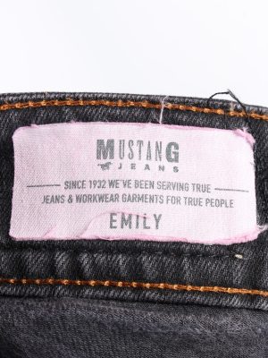 Vintage Mustang Emily Mid Wasit Straight Womens Denim Jeans W33 L31 Black J4967-130118