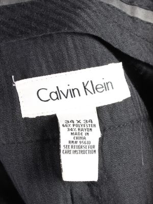 Vintage Calvin Klein Mens Slacks Suit Pants Trousers W35 L34 Black J5002-130386