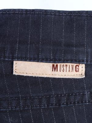 Vintage Mustang Sissy Mid Waist Striped Womens Lightweight Jeans W34 L33 Black J5028-130489