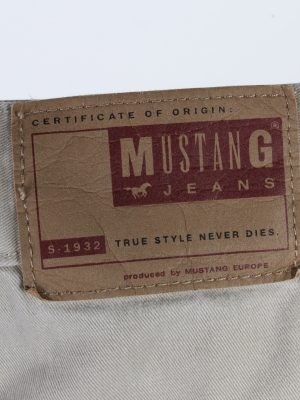 Vintage Mustang Lightweight Straight Unisex Pants Jeans W34 L32 Cream J5050-130577