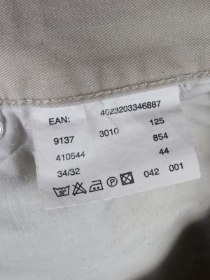 Vintage Mustang Lightweight Straight Unisex Pants Jeans W34 L32 Cream J5050-130578