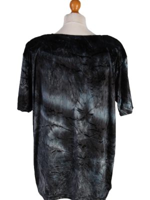 Vintage Womens Velvet Blouse Top Short Sleeve Size 40/42 Grey LB309-131649