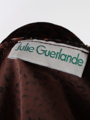 Vintage Julie Guarlende Womens Velvet Blouse Top Long Sleeve Chest 36" Brown LB319-131690