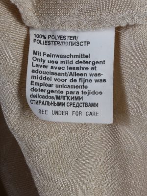 Vintage Womens Velvet Blouse Top Long Sleeve Chest 40" Beige LB322-131702