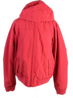 Vintage Tommy Hilfiger Mens Winter Puffer Coat Hidden Hood Size XXL Red