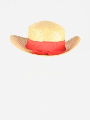 Ladies Women Summer Sun Straw Hat Beach Cowgirl 90s Beige Size 57 cm