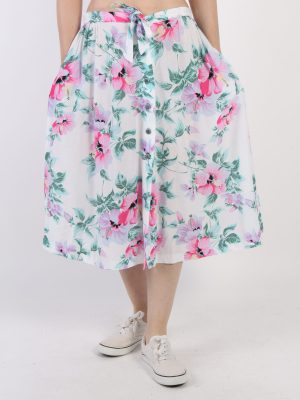 Women Floral Skirt Summer Printed Vintage Multi Coloured