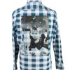Vintage Lord George Audrey Hepburn Printed Unisex Long Sleeve Flannel Shirt Reworked 39 Multi SH3996-0