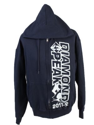 Vintage Champion Full Zip Hoodie Sweatshirt Top Unisex L Navy -SW2599-0