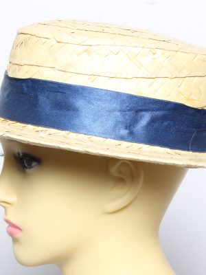 Vintage Womens Summer 100% Straw Trilby Hat Beige HAT1487-135091