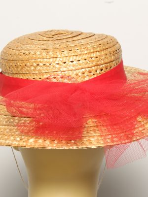 Vintage Womens Summer 100% Straw Trilby Hat Brown HAT1489-135100