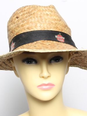 Vintage Womens Summer 100% Straw Trilby Hat Brown HAT1490-0