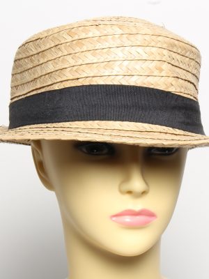 Vintage Womens Summer 100% Straw Trilby Hat Brown HAT1494-0