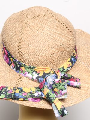 Vintage Womens Summer 100% Straw Trilby Hat Brown HAT1496-135128