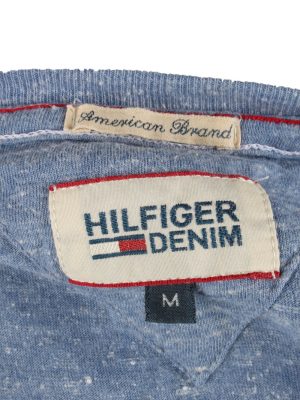 Vintage Tommy Hilfiger Mens T-Shirt Tee V Neck M Blue TS401-136217