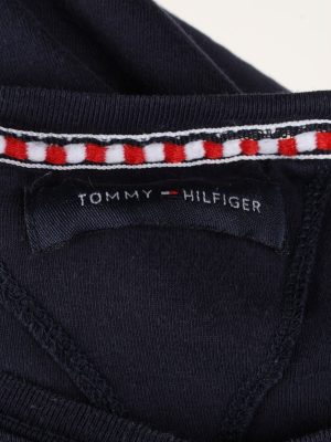 Vintage Tommy Hilfiger Mens T-Shirt Tee V Neck Navy TS409-136249