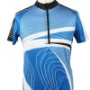 Vintage Crivit Unisex Cycling Jersey Short Sleeve Half Zip With Back Pockets M Blue CW0778-0