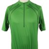 Vintage Unisex Cycling Jersey Short Sleeve Half Zip With Back Pockets XL Green CW0784-0