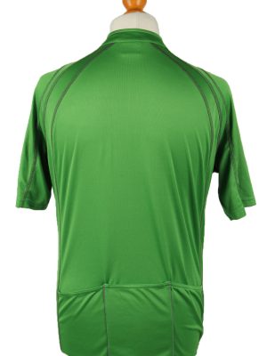 Vintage Unisex Cycling Jersey Short Sleeve Half Zip With Back Pockets XL Green CW0784-140038