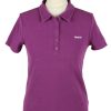 Vintage Reebok Womens Polo Shirt Top Short Sleeve Plain M Purple -PT1246-0