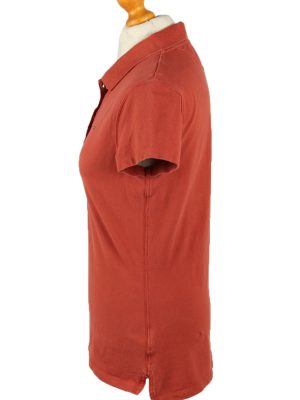 Vintage Tommy Hilfiger Womens Polo Shirt Top Short Sleeve Plain Slim Fit L Terra Cotta -PT1260-136609