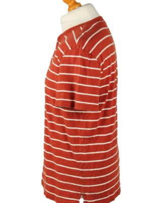 Vintage Tommy Hilfiger Mens T-Shirt Shirt Tee Button Neck L Terra Cotta TS525-141882