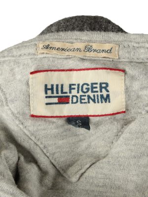 Vintage Tommy Hilfiger Mens T-Shirt Shirt Tee Crew Neck S Grey TS528-141896