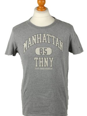 Vintage Tommy Hilfiger Mens T-Shirt Shirt Tee Crew Neck M Grey TS529-0