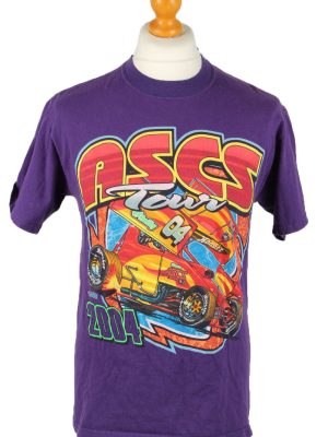 Vintage Jerzees Unisex T-Shirt Tee ASCS Tour 2004 Crew Neck M Purple TS535-0