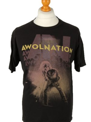 Vintage Awolnation Unisex T-Shirt Tee Rock Band Crew Neck L Black TS545-0