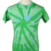 Vintage Tie Dye Unisex T-Shirt Tee Retro S Green TS558-0