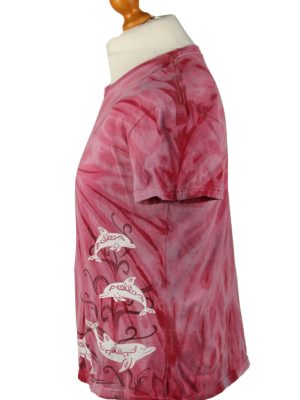 Vintage Tie Dye Unisex T-Shirt Tee Retro XL Pink TS582-142362