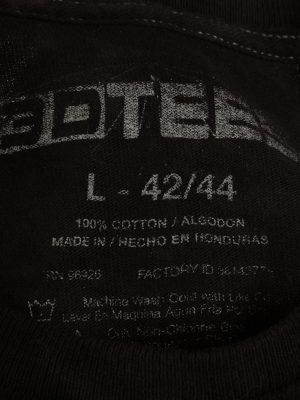 Vintage 3D Tees Unisex Crew Neck T-Shirt L Black TS597-142421