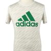 Vintage Adidas Mens T-Shirt Shirt Tee Top Sports Casual Beige TS639-0