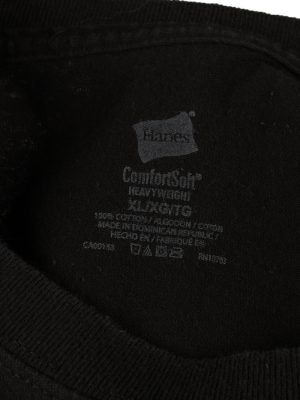 Vintage Hanes Unisex T-Shirt Shirt Tee Crew Neck Button Pusher XL Black TS654-143045