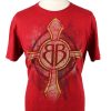 Vintage Crucifix Unisex T-Shirt Shirt Tee Crew Neck Jeremiah 20:11 L Red TS670-0