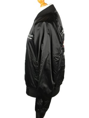 Vintage West Ark Satin Baseball Jacket L Black -C1966-143620