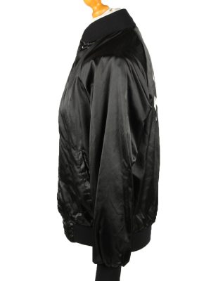 Vintage West Ark Satin Baseball Jacket M Black -C1967-143624