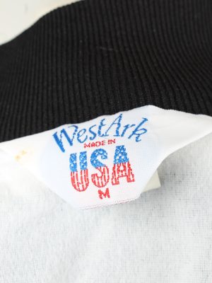Vintage West Ark Satin Baseball Jacket M Black -C1967-143626
