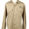 Vintage Dickies Work Shirt Workwear Button Up Long Sleeve L Camel SH4005-0