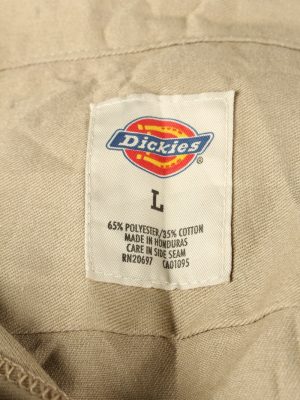 Vintage Dickies Work Shirt Workwear Button Up Long Sleeve L Camel SH4005-143318
