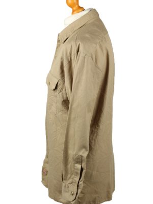 Vintage Dickies Work Shirt Workwear Button Up Long Sleeve L Camel SH4009-143332