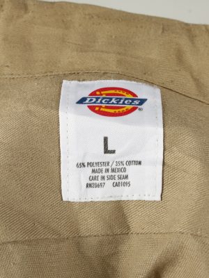 Vintage Dickies Work Shirt Workwear Button Up Long Sleeve L Camel SH4009-143334