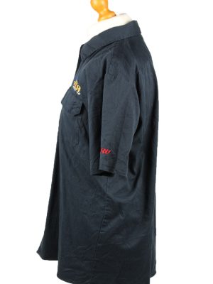 Vintage Dickies Work Shirt Workwear Button Up Short Sleeve L Navy SH4012-143344