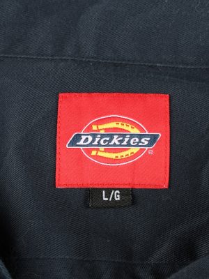 Vintage Dickies Work Shirt Workwear Button Up Short Sleeve L Navy SH4012-143346
