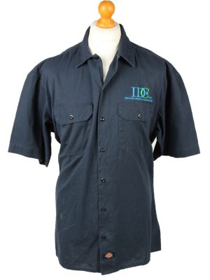 Vintage Dickies Work Shirt Workwear Button Up Short Sleeve XL Navy SH4013-0