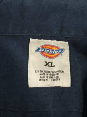 Vintage Dickies Work Shirt Workwear Button Up Short Sleeve XL Navy SH4013-143350