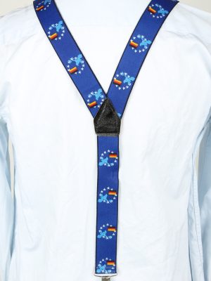 Vintage Adjustable Elastic Braces Suspenders 90s Blue BS001-143827