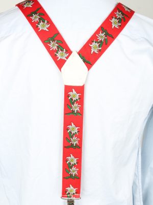 Vintage Adjustable Elastic Braces Suspenders 90s Red BS002-143830